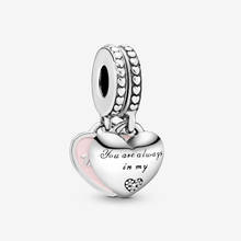 925 пробы серебряные подвески в виде сердечек для мамы и дочки, оригинальные браслеты Pandora для самостоятельного изготовления, подарки на день матери 2024 - купить недорого