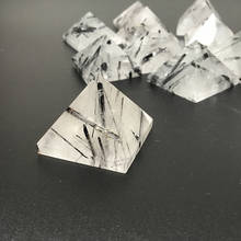 Натуральный кристалл, черный турмалин, пирамида из кварца, лечебные камни для украшения дома 2024 - купить недорого