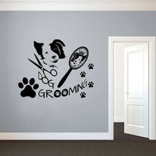 Dog Grooming Salon Wall Sticker Art Decal Pet Grooming Cartoon Pattern Vinyl Decal Quote Removable Room Decor Mural 2024 - buy cheap