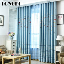 TONGDI Blackout Children Curtain Elegant Printing Cute Cartoon Lovely Fish Sea World Luxury Decor For Parlour Bedroom LivingRoom 2024 - buy cheap