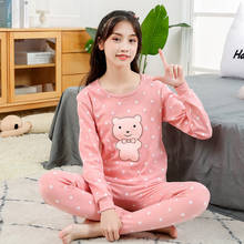 Пижамный комплект для больших девочек и мальчиков, осенне-зимняя одежда для сна, костюм домашняя одежда с длинными рукавами, пижамы, Детская подростковая одежда пижамы, От 9 до 19 лет 2024 - купить недорого