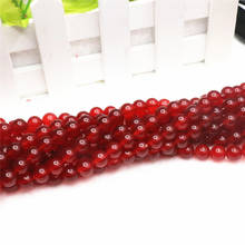 Fashion Rare 4mm 6mm 8mm 10mm 12mm Round beads Dark Red Jades Chalcedony Stone Loose Beads Jewelry Diy Findings 15inch GE383 2024 - buy cheap