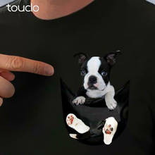 Boston Terrier In Pocket Tshirt S - 3XL 2024 - buy cheap
