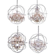 Sphere Crystal Vintage Chandelier Light LED Retro Chrome Orb Globe Hanging Lamp Art Deco Living Room Kitchen Island Hotel Villa 2024 - buy cheap