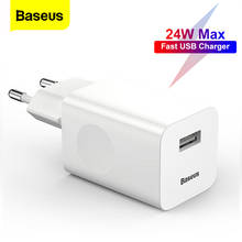 Baseus 24 Вт Быстрая зарядка 3,0 USB зарядное устройство для Samsung Xiaomi Huawei Быстрая зарядка QC 3,0 Мобильный телефон зарядное устройство EU US Plug 2024 - купить недорого