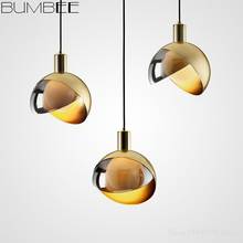 Nordic Luxury Ball Chandelier Electroplating Pendant Lamp Postmodern Living Room Bedroom Bedside Small Hanging Light Home Decor 2024 - buy cheap