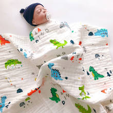 Manta de algodón con dibujos animados para bebé, seis capas colcha de gasa de pequeña, toalla de baño para niño recién nacido 2024 - compra barato