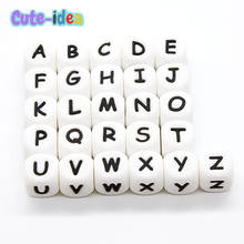 Cute-Idea 500pcs silicone beads english alphabet letters teether Food Grade chewing handmade Pandents Personalized Name teething 2024 - buy cheap