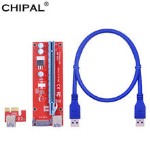 CHIPAL-extensor PCI-E 1X a 16X, tarjeta elevadora PCI Express de 100CM, 60CM, Cable de datos USB 3,0/Fuente de alimentación SATA para tarjeta gráfica, 10 Uds. 2024 - compra barato