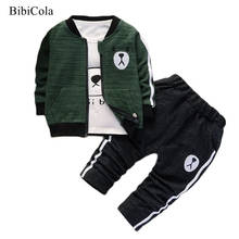 BibiCola-Conjunto de ropa para bebé, traje deportivo de primavera para niños, Tops a rayas y pantalones, chándal para niños pequeños 2024 - compra barato