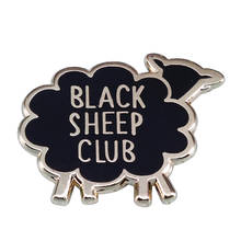 Pin esmaltado de club de ovejas negras, broche de deshonor, divertido, sarcástico, Humor adulto 2024 - compra barato