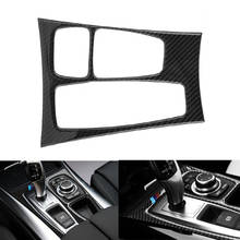 Painel de controle do deslocamento de engrenagem do carro capa guarnição quadro decorativo adesivo fibra de carbono para bmw x5 x6 e70 e71 2007-2013 2024 - compre barato