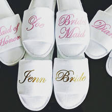Zapatillas personalizadas con cualquier texto, para boda, novia, dama de honor, oro rosa, negro, regalo de novia, cómodo 2024 - compra barato