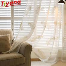 Feather Embroidered Tulle Curtains for Living Room Elegant White Sheer Voile for Bedroom Kitchen Balcony X-HM152#30 2024 - buy cheap