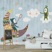 Milofi custom 3D wallpaper mural Nordic cartoon wooden children's room background wall decoration wallpaper mural 2024 - buy cheap