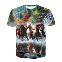 Summer T Shirt men/Women Animal Horse 3D Print funny Shirts Hip Hop T-Shirt Harajuku men clothes 2021 short Sleeve t shirt man 2024 - buy cheap