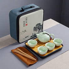 Kungfú-juego de té chino de cerámica, taza de té portátil, viaje al aire libre, Buen regalo 2024 - compra barato