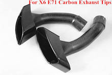 Одна пара глянцевый глушитель из углеродного волокна X6 наконечник для BMW X6 E71 30D 35D 40D 2008 ~ 2013 выхлопная труба X6M 2024 - купить недорого