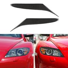 2pcs Carbon Lamp Eyebrow Fiber Car Durable Practical Personality Headlight Eyebrows Eyelids Stickers for Mazda RX-8 2004-2008 2024 - buy cheap