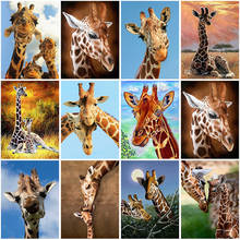Faça você mesmo girafa 5d pintura de diamante completo redondo broca animal daipor bordado kit de ponto de cruz decoração para casa presente de natal 2024 - compre barato