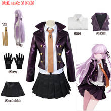 Disfraz de Anime Danganronpa dangan-ronpa Kirigiri Kyouko, guantes de Cosplay, disfraz de Halloween y corbata de camisa con peluca 2024 - compra barato