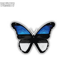 Volkrays Personaliry Car Sticker Estonia Flag Butterfly Accessories Waterproof Cover Scratches Sunscreen Vinyl Decal,8cm*12cm 2024 - buy cheap