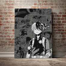 Pintura em tela de anime de my hero academia todoroki, impressões modernas, imagens de arte de parede, decoração para sala de estar 2024 - compre barato