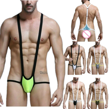 Body de lencería Sexy para hombre, ropa interior de malla para lucha libre, mono con tirantes, suspensorio Gay, tangas 2024 - compra barato