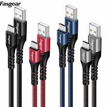 Fasgear-Cable USB tipo C de carga rápida para teléfono móvil, Cable de carga rápida 3A para Samsung, Xiaomi, Oneplus, Huawei, 4 unids/lote 2024 - compra barato