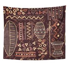 Red Tribal African Pattern Africa Drum Culture Primitive Tapestry Home Decor Wall Hanging for Living Room Bedroom Dorm 50x60 in 2024 - buy cheap