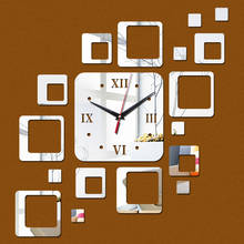 Promoção relógios de parede diy, relógio para decoração de casa, natureza morta, espelho, adesivos acrílicos, adesivo quadrado, agulha de quartzo 2024 - compre barato