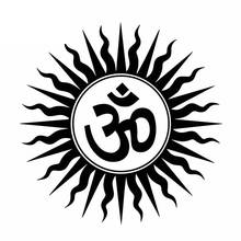 Car Sticker Personality Interesting PVC Decal Mystery Om Hindu Religion Hindi Sanskrit Symbol Car Sticker Black/White, 16cm*16cm 2024 - buy cheap