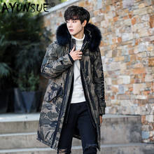 AYUNSUE 2020 New Winter Duck Down Jacket Men Camouflage Long Down Coat Raccoon Fur Collar Warm Men's Down Jackets 19001 KJ3446 2024 - buy cheap