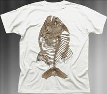 Piranha Fish Skeleton Bone Angler White T-Shirt Cotton O-Neck Short Sleeve Men's T Shirt New Size S-3XL 2024 - buy cheap