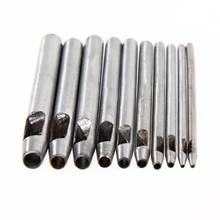 10pcs Stainless Steel Leather Puncher Hole Craft Kit Set Hollow Puncher Belt Drilling Leather Craft Tool 2024 - buy cheap