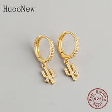 925 Silver Small Gold Color Plant Cactus Bead Hoop Earring Piercing Pendientes Boucles Doreille Brinco For Women Girlfriend 2020 2024 - buy cheap