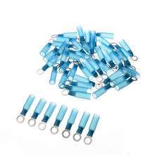 50Pcs Heat Shrink Blue Ring M5 Terminals Set Insulated Electrical Wire Connectors 16-14 AWG Shrinkable Terminals Set 2024 - buy cheap