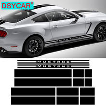 DSYCAR-Juego de cubierta de coche, cubierta de techo, falda lateral trasera, raya de automovilismo, Kit de carrocería, pegatinas para coche Ford Mustang 2015-2017 2024 - compra barato