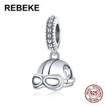 Sterling Silver 925 Necklace Pendant Retro Helmet Charm Beads Fit Bangle Women Fine Jewelry Making for Girl Valentine's Day Gift 2024 - buy cheap