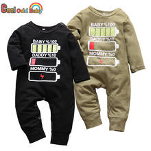 Комбинезон для новорожденных мальчиков; Хлопковый Модный комбинезон с длинными рукавами и надписью «Daddy Mommy»; Одежда для новорожденных; Одежда для младенцев 2024 - купить недорого