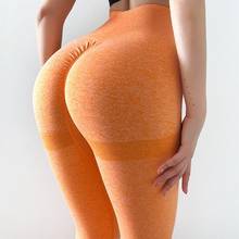 Cxuey sem costura leggings cintura alta leggings calças de yoga ajuste seco ginásio leggings esporte feminino fitness correndo collants laranja amarelo vermelho 2024 - compre barato
