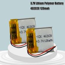 Bateria recarregável de polímero de lítio, 402020 3.7v 120mah para mp3 mp4 mp5 bluetooth headset smart bracelet 2024 - compre barato