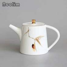 Jingdezhen bule de chá branco esmaltado porcelana artesanal teacup de cerâmica filtro chaleira doméstica copo mestre kung fu acessório para bebidas 2024 - compre barato