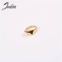 Нестандартные женские кольца из нержавеющей стали Joolim, модные золотые кольца для женщин 2024 - купить недорого