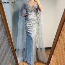 Dubai Luxury Beading Crystal Evening Dresses 2020  Grey Mermaid Sleeveless Shawl Yarn Formal Gown Serene Hill BLA70399 2024 - buy cheap