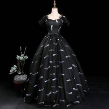 Элегантное черное платье с вышивкой бальное платье с открытыми плечами модное платье в пол для выпускного бала 2024 - купить недорого