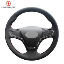 LQTENLEO Black Genuine Leather Hand Sew Car Steering Wheel Cover For Chevrolet Cruze 2014-2018 Volt 2016 2017 New Cruze 2024 - buy cheap