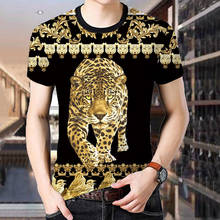 Мужская футболка с короткими рукавами, летняя футболка с круглым вырезом и 3D-принтом тигра, футболка в китайском стиле с короткими рукавами 2023 - купить недорого
