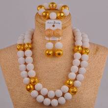 white african jewelry set 24 inches long costume necklace african set simulated pearl beads nigerian set FZZ61 2024 - buy cheap
