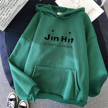 Harajuku Hoodie JinHit Entertainment Winter Loose Oversized Sweatshirt Clothes For Teens Kawaii Letter Pullover Kpop Clothes 2024 - buy cheap